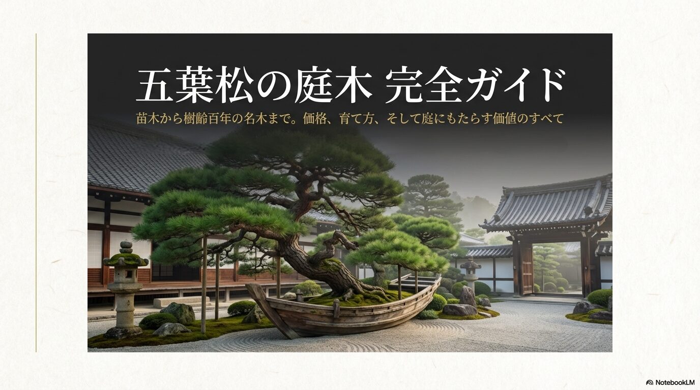 五葉松の庭木完全ガイド。苗木から樹齢百年の名木までの価格、育て方、庭にもたらす価値