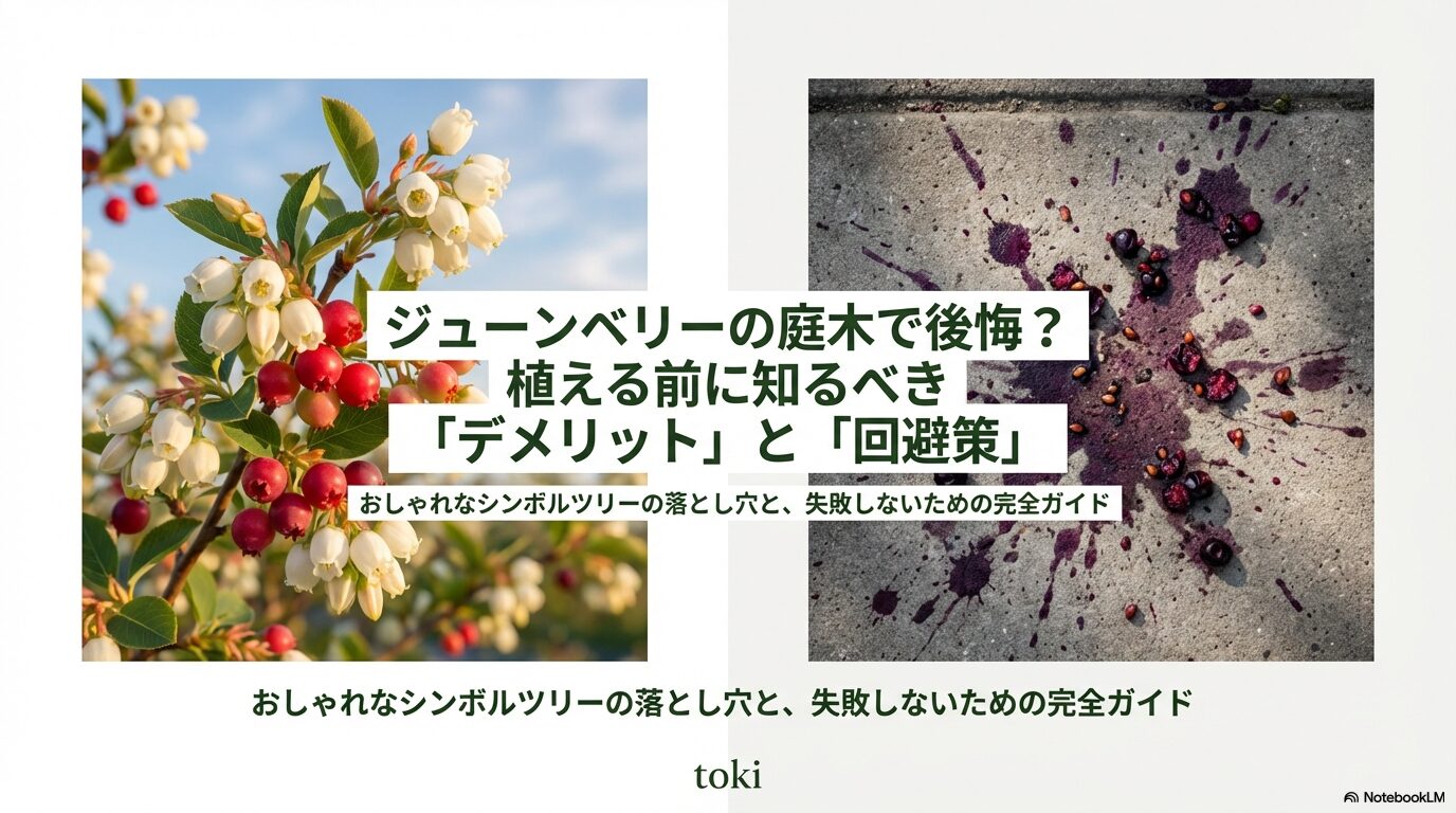 ジューンベリーの庭木で後悔しないためのデメリットと回避策を解説したガイドの表紙