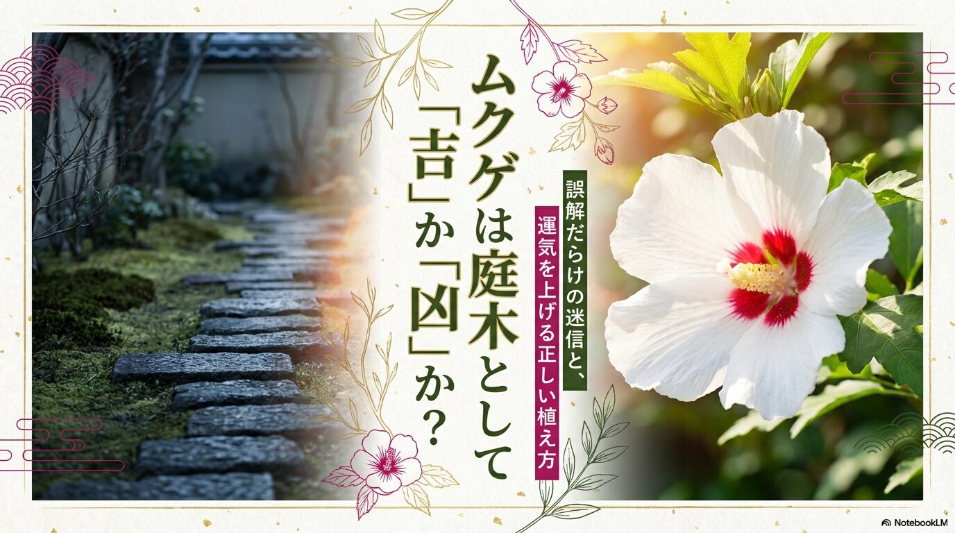 ムクゲが庭木として縁起が良いのか悪いのか、迷信と運気を上げる正しい植え方についての解説図