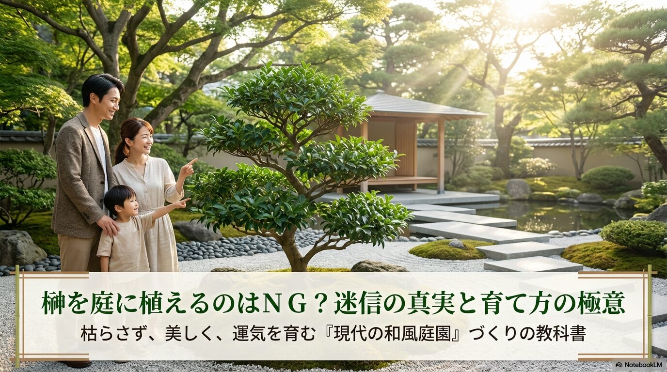 枯らさず、美しく、運気を育む現代の和風庭園づくりの教科書「榊を庭に植えるのはNG？迷信の真実と育て方の極意」の表紙