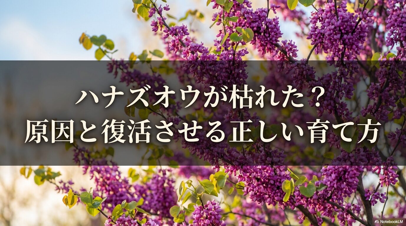 ハナズオウが枯れた原因と復活させる正しい育て方を解説する記事のアイキャッチ画像