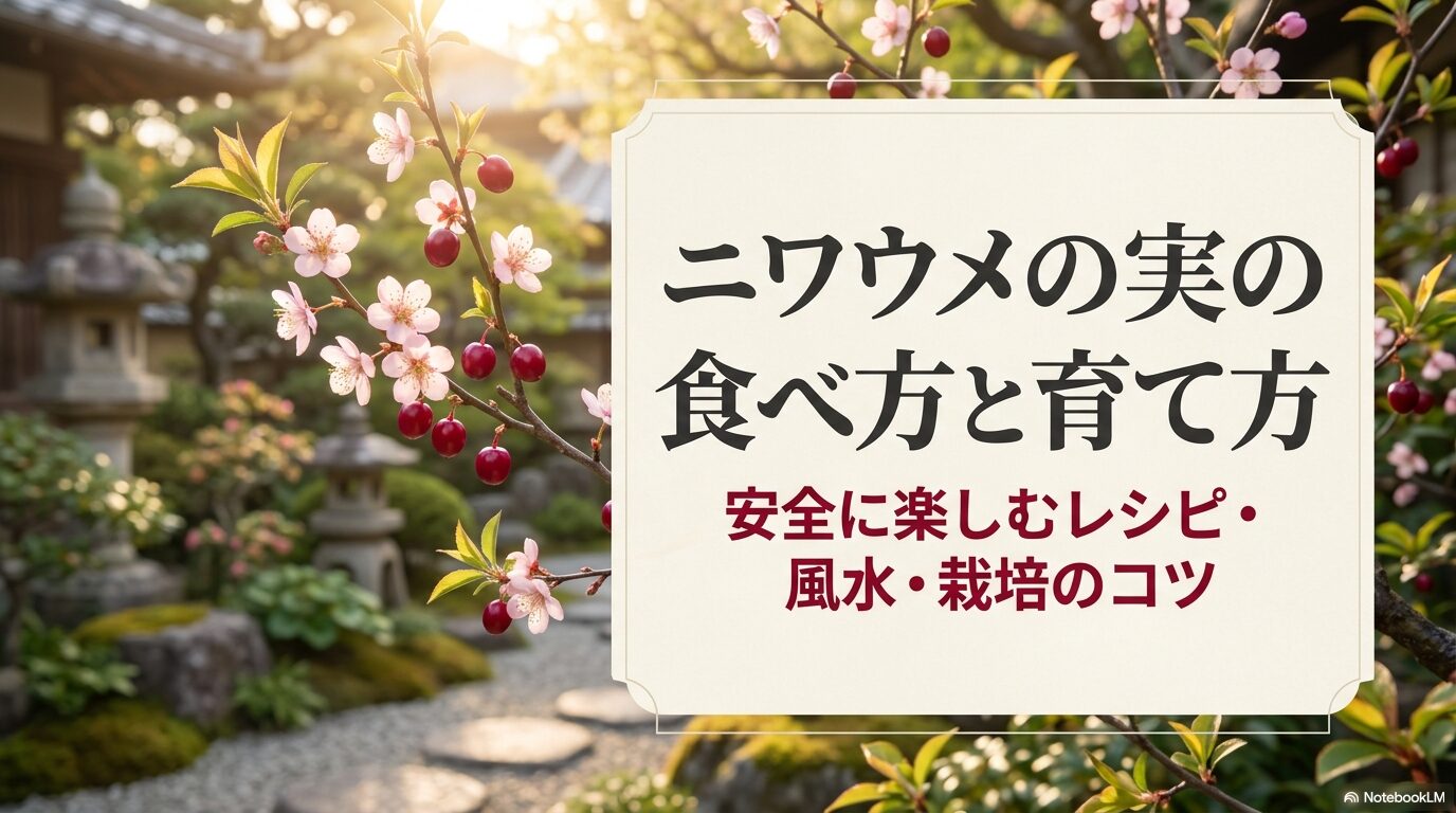 ニワウメの実の食べ方と育て方、安全なレシピや風水、栽培のコツを網羅した解説記事のトップ画像