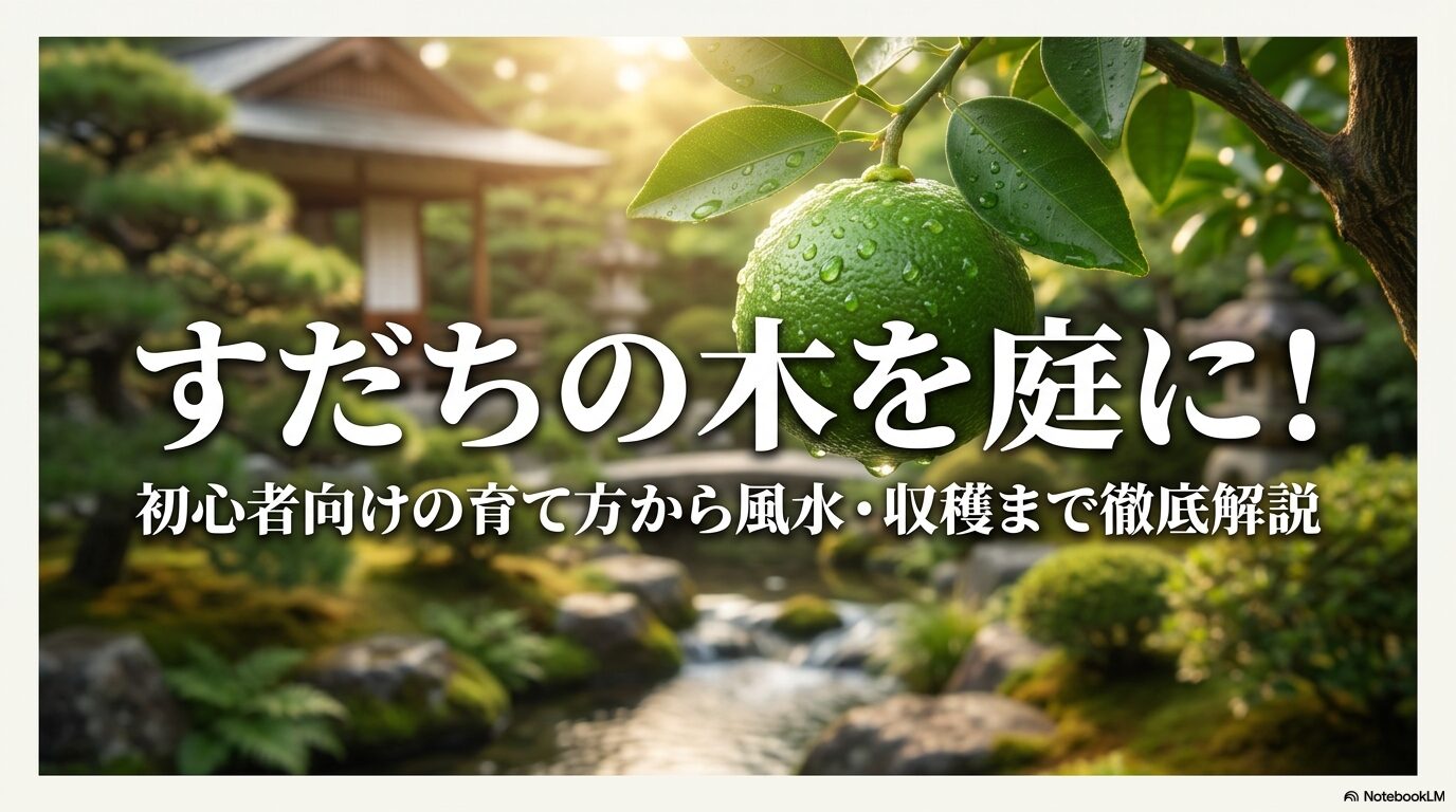 すだちの木を庭に！初心者向けの育て方から風水・収穫まで徹底解説と書かれたタイトル画像