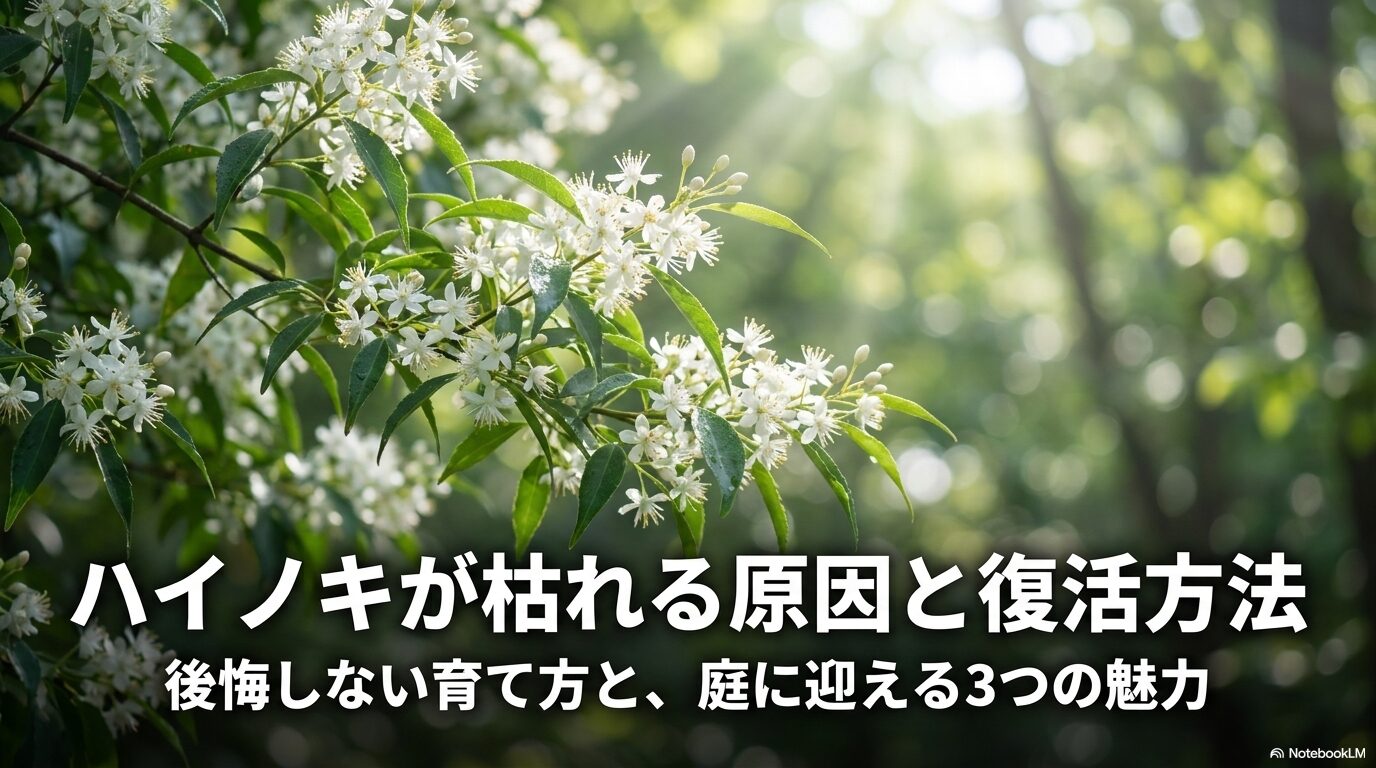 ハイノキの枯れる原因と復活方法、後悔しない育て方についての解説資料表紙