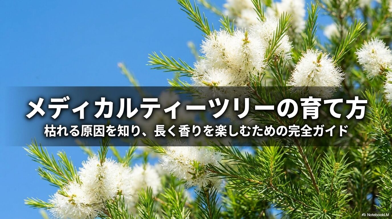 メディカルティーツリーの育て方と枯れる原因を解説する完全ガイドのタイトルスライド画像